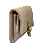 Dior My Dior Glycine Wallet Powder Pink Cannage Lambskin With D I O R Charms