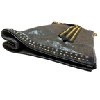 Prada Leather Craquele Studded Clutch