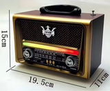 NS8189BT Portable Vintage Retro Wooden Extra Antenna Led Am Fm Radio With USB TF Music Player