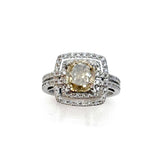 18KWG Yellow Diamond Ring