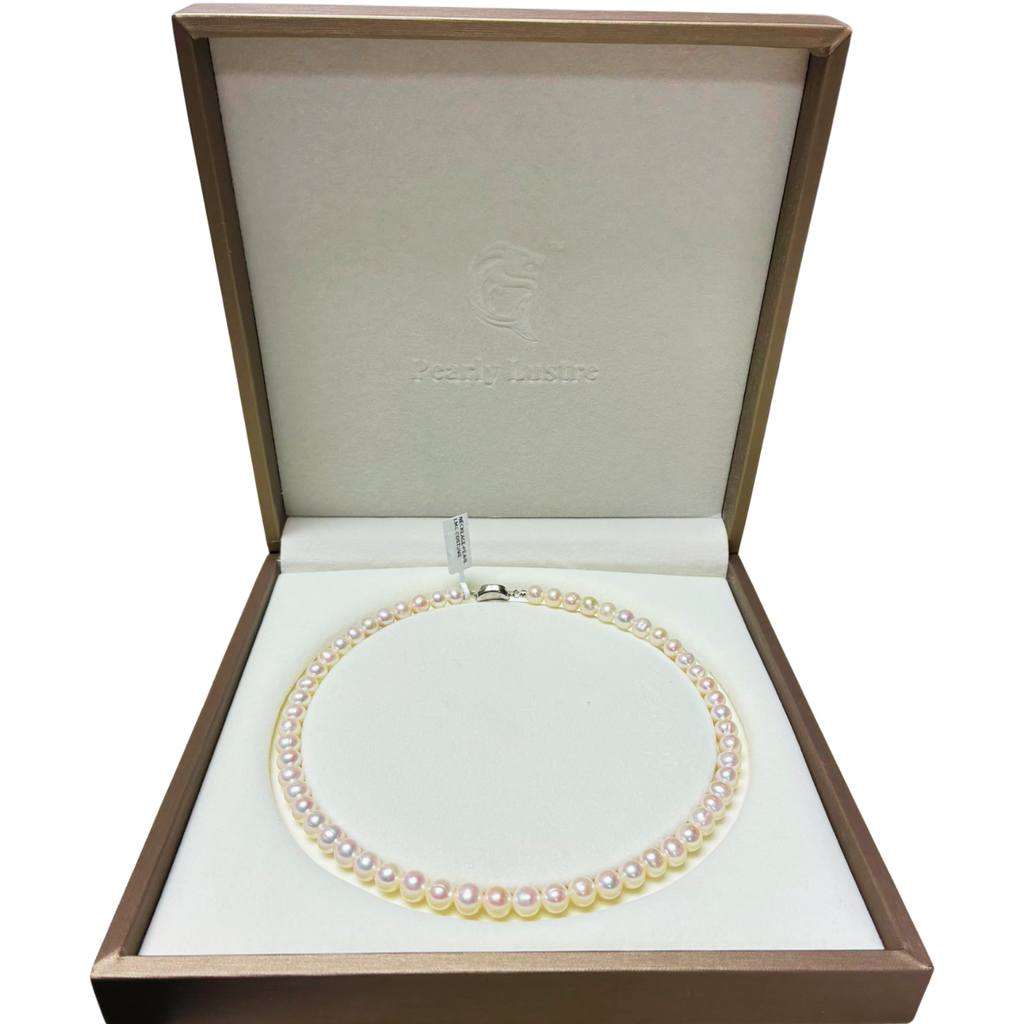 Pearly Lustre 925 Silver Pearl Like Neckalce