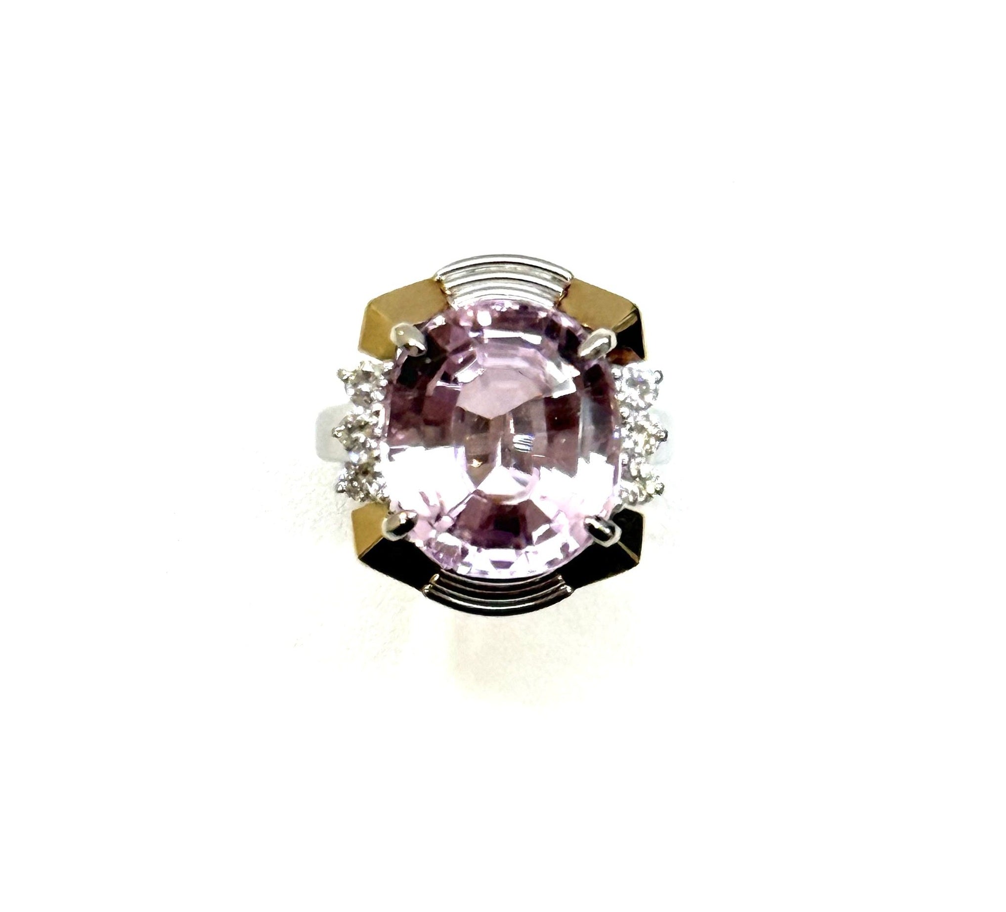 18KWG/YG Kunzite & Diamond Ring Secondary image