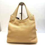 Kitamura Cream Leather Tote Bag