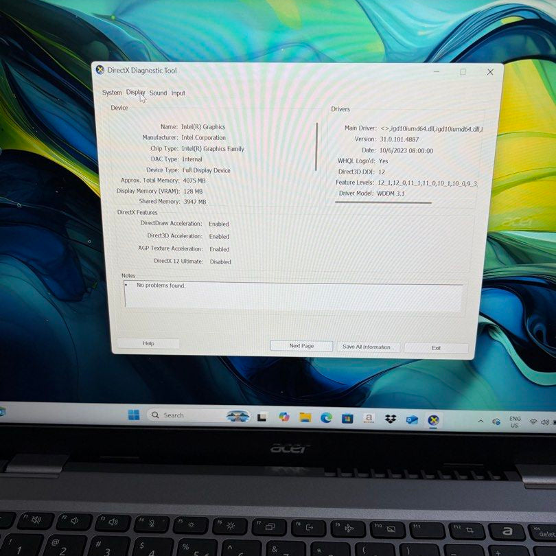 Acer A1451M 14in Intel Core 5 120U 8GB Ram 512GB SSD Win 11 Home Laptop