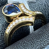585YG BS1 D17 4.0GM Blue Sapphire And Diamond Ring