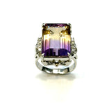 PT900 Ametrine & Diamond Ring