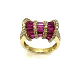 18KYG Rubies & Diamonds Ring