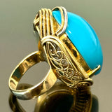 18KYG/PT900 Turquoise & Diamond Ring With Cert