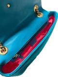 Gucci Teal Velvet GG Marmont Mini Metelasse Shoulder Bag