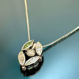 18KWG Diamond, Green and Blue Stones Necklace