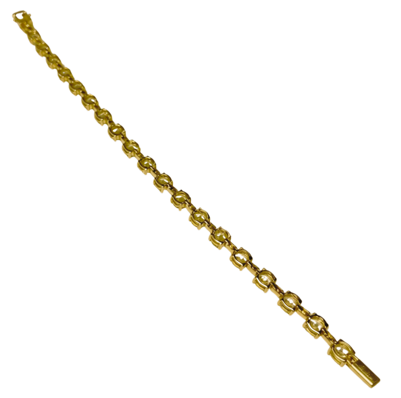 18KYG Brilliant Diamond Tennis Line Bracelet 12.3GM