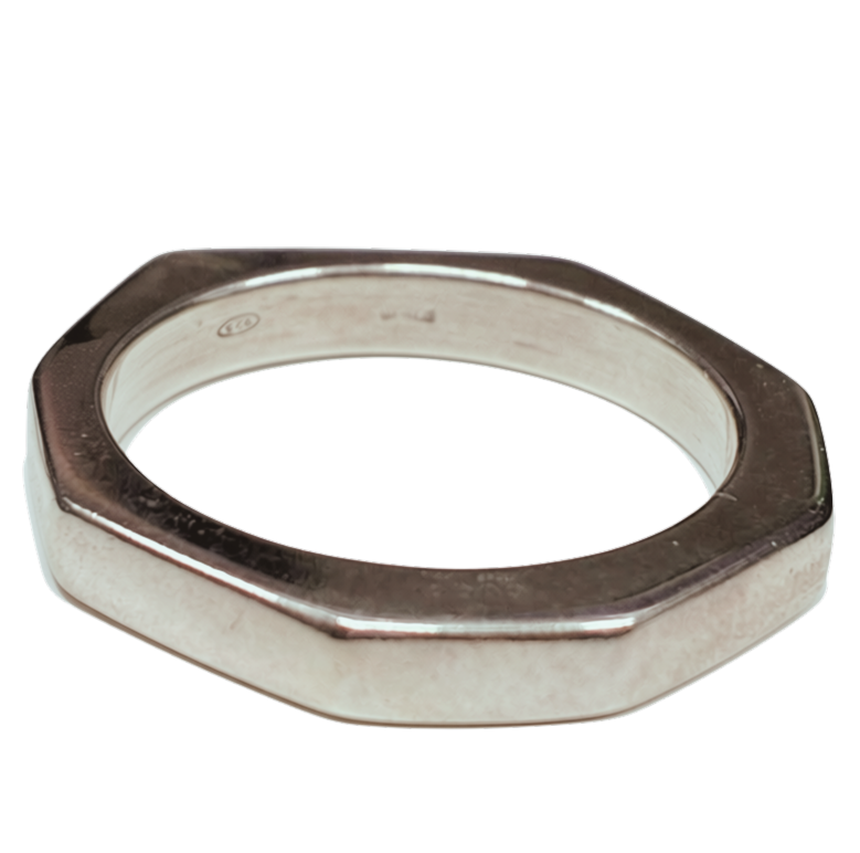 Gucci 925 Sterling Silver Octagonal Ring 6.7G Secondary image