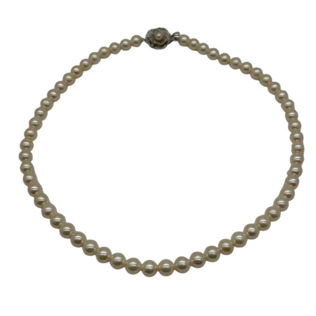 Akoya Pearl Necklace with Silver Clasp