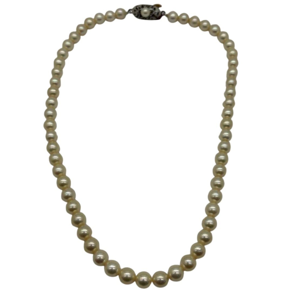 Akoya Pearl Necklace with Silver Clasp
