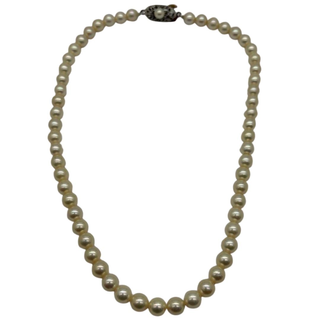 Akoya Pearl Necklace with Silver Clasp