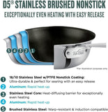 All-Clad D5 5-Ply Brushed Stainless Steel Fry Pan 8 Inch Induction Oven Broiler Safe 500F Pots and Pans, Cookware Silver