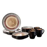 American Atelier Markham 16 Piece Round Dinnerware Set, 11x11x4, Brown