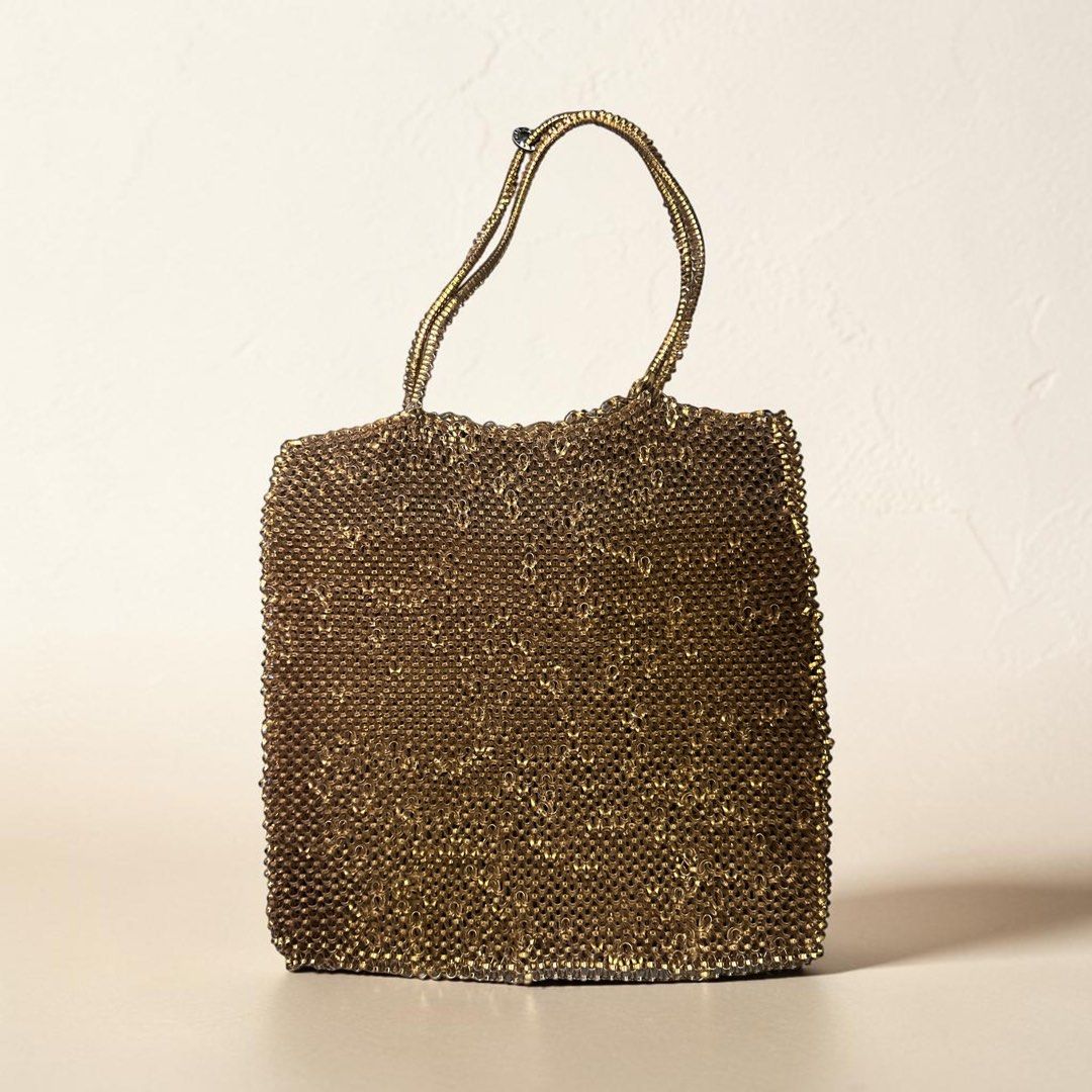 ANTEPRIMA  TOTE BAG-BRONZE GOLD WIRE MESH/SQUARE