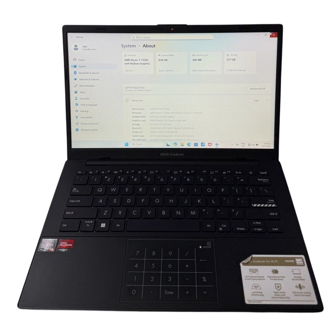 ASUS E1404FA Vivobook GO 14/15 RYZEN 3-7320U 8GB Ram 512GB SSD Win 11 Main image