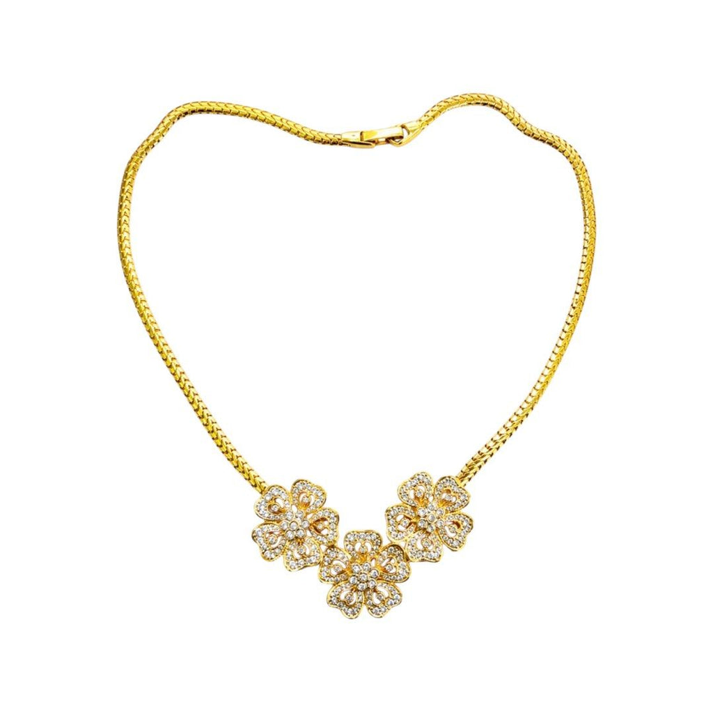 Avon Gold Tone  Floral Necklace & Earring