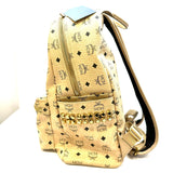 MCM Cream Visetos Studded Backpack