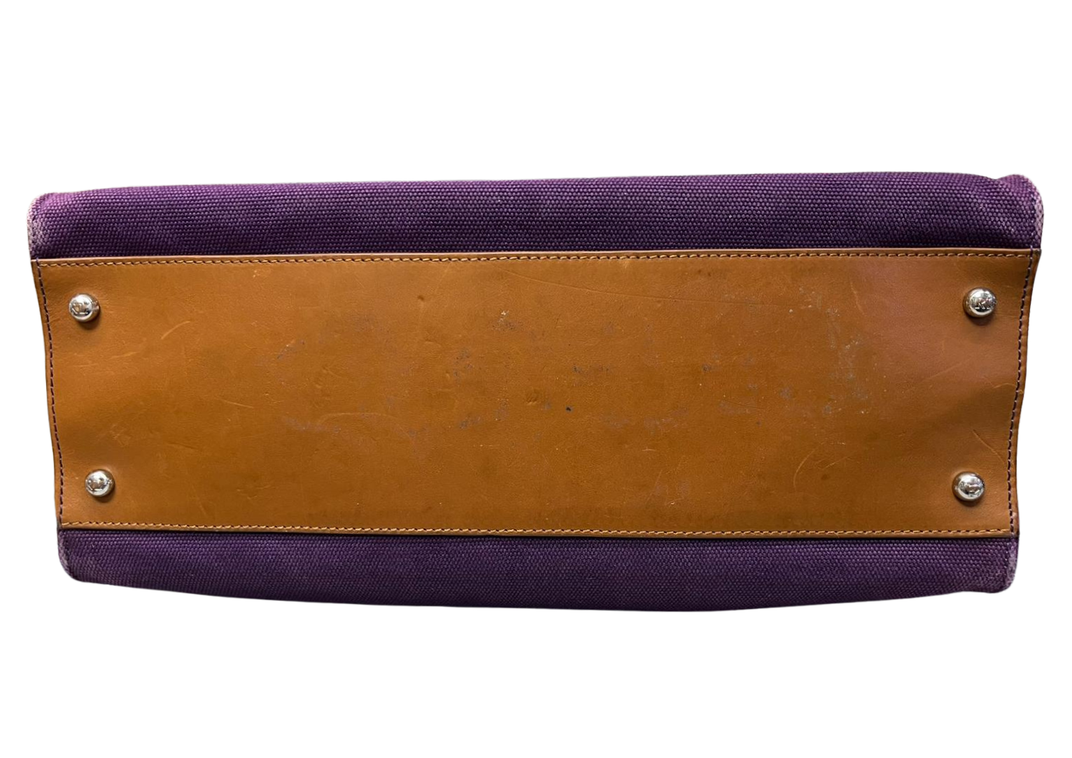 Ralph Lauren Ricky Bag Purple Canvas And Leather