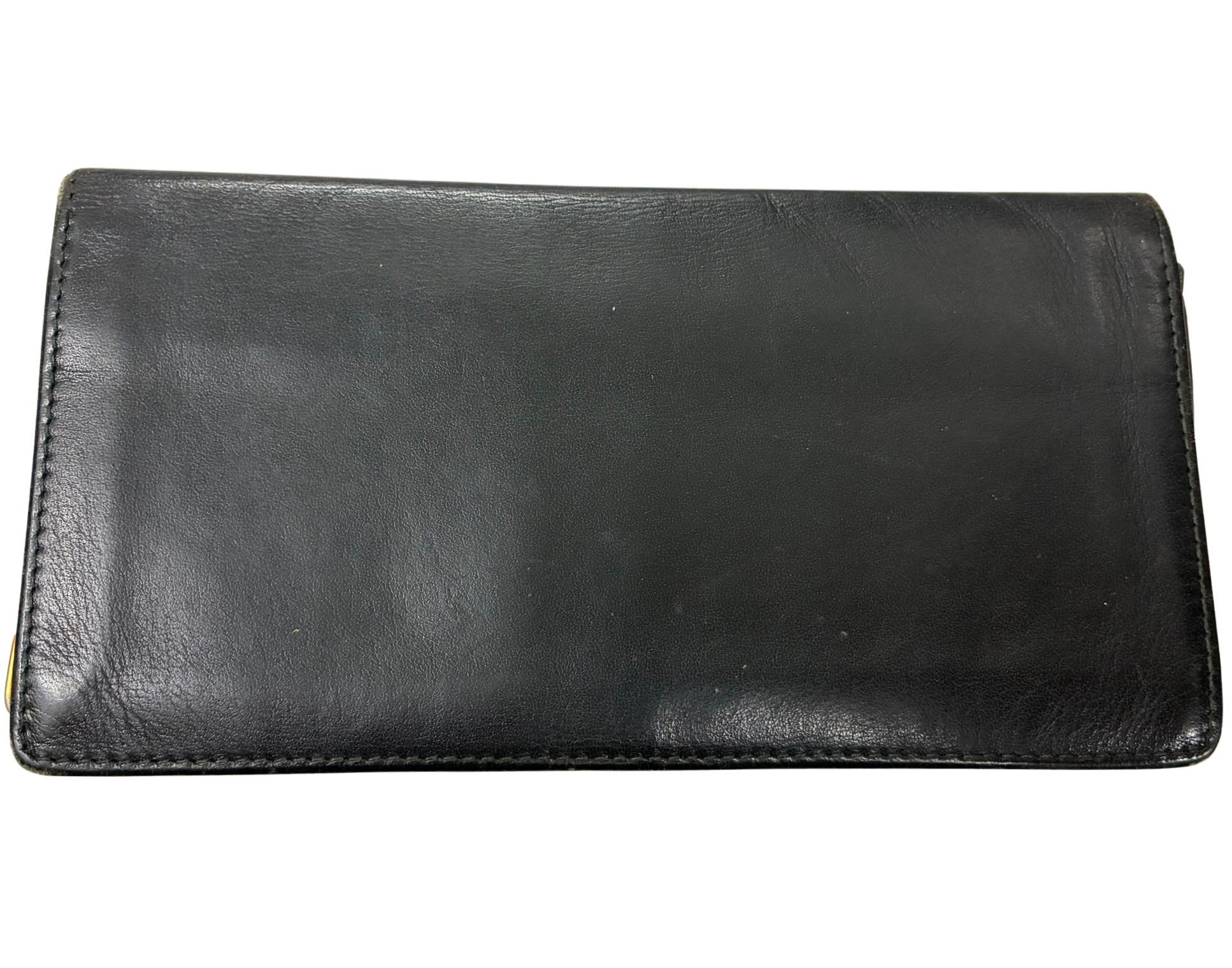 Dunhill Oxford Leather Long Wallet Gold Toned Corner Accents
