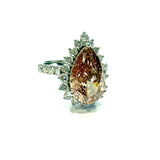 18KWG Lab Grown Pear Shape Pink Diamond Ring