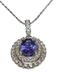 750WG Blue Sapphire With Diamond Necklace 5.6GM