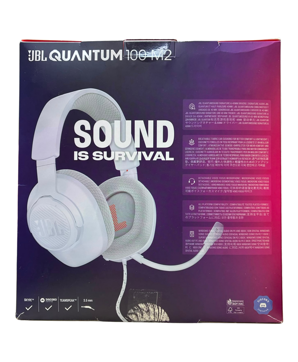 JBL Quantum 100M2 Gaming Headset White