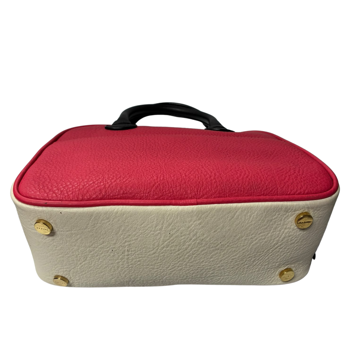Paule Ka Two Tone Color Block Bowler Boston Satchel Bag