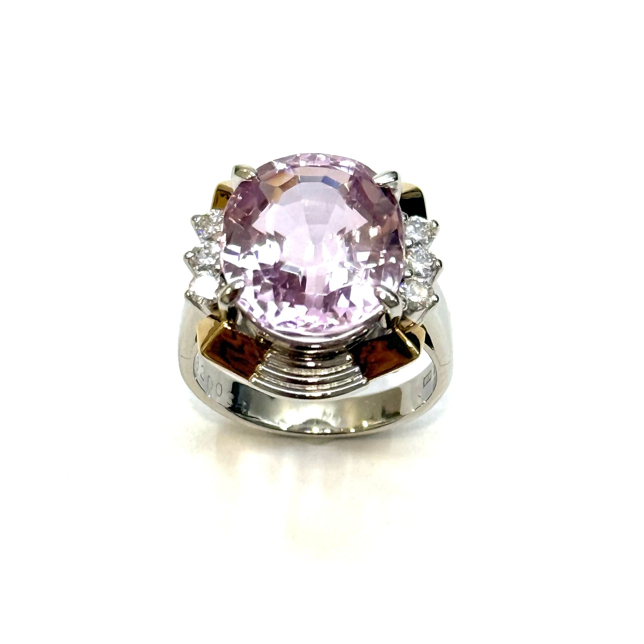18KWG/YG Kunzite & Diamond Ring Main image