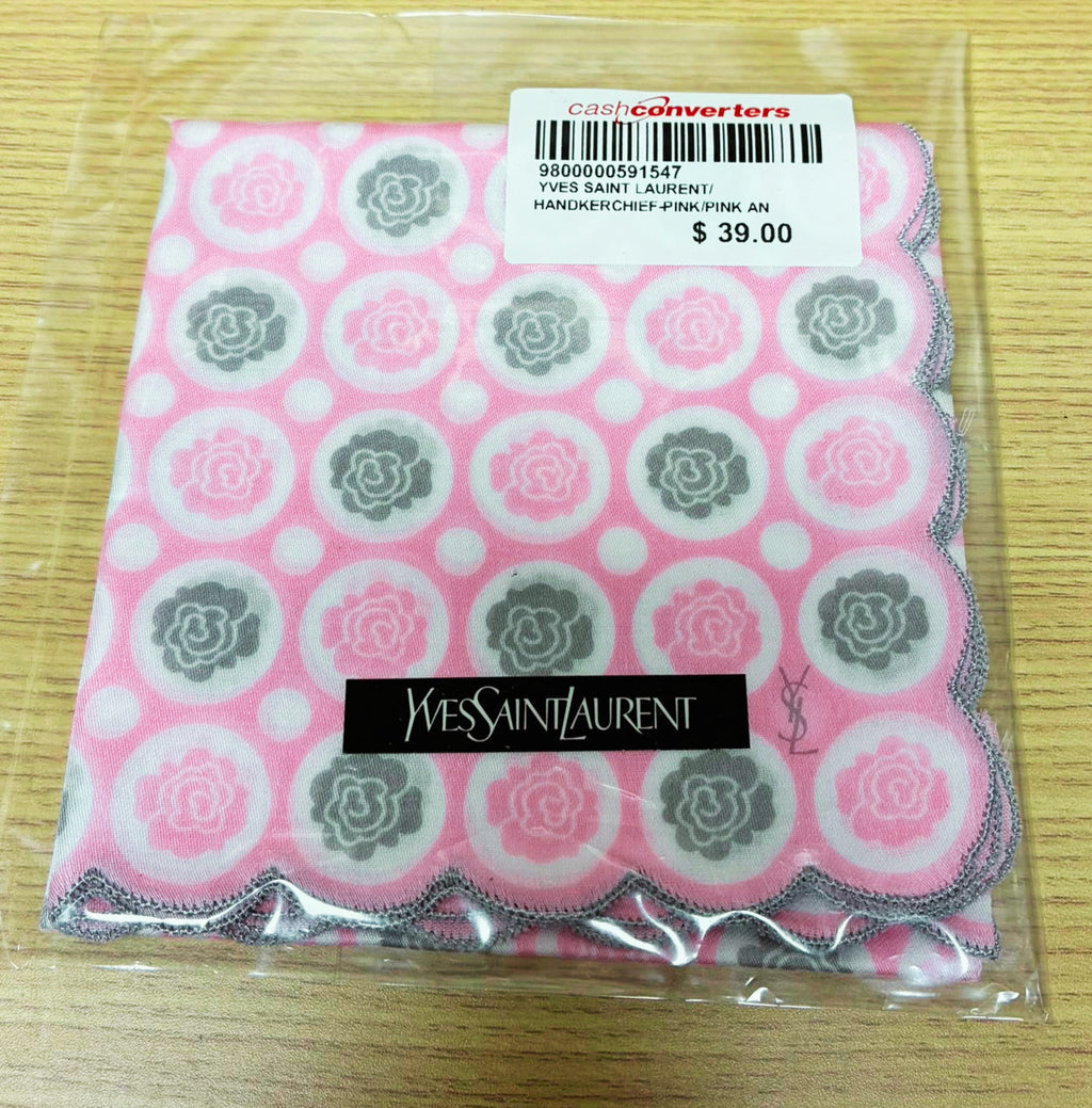 Yves Saint Laurent Rose Printed Cotton Handkerchief
