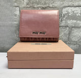 Miu Miu Pink Matelasse Leather Trifold Wallet