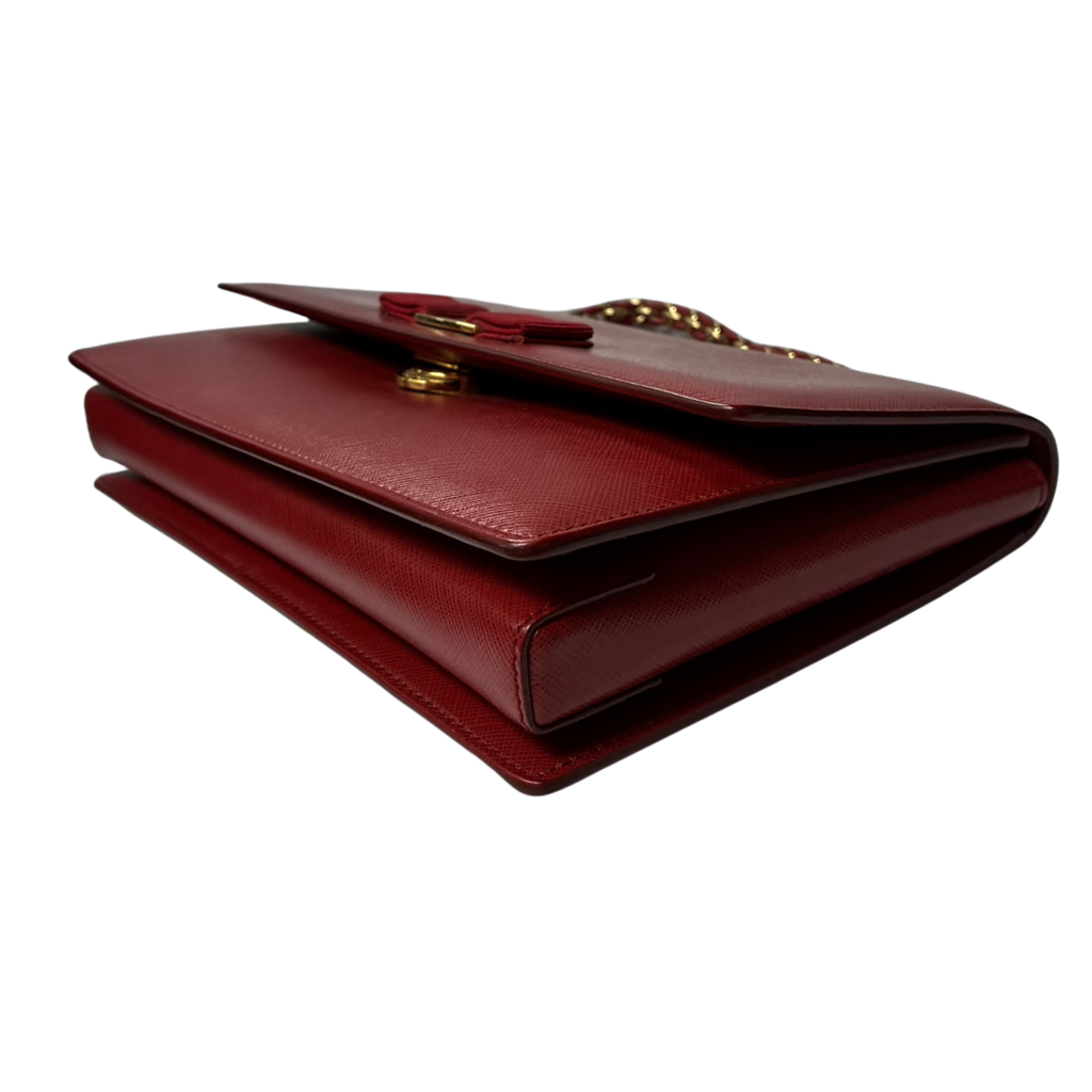Salvatore Ferragamo Ginny Saffiano Vara Bow Shoulder Bag