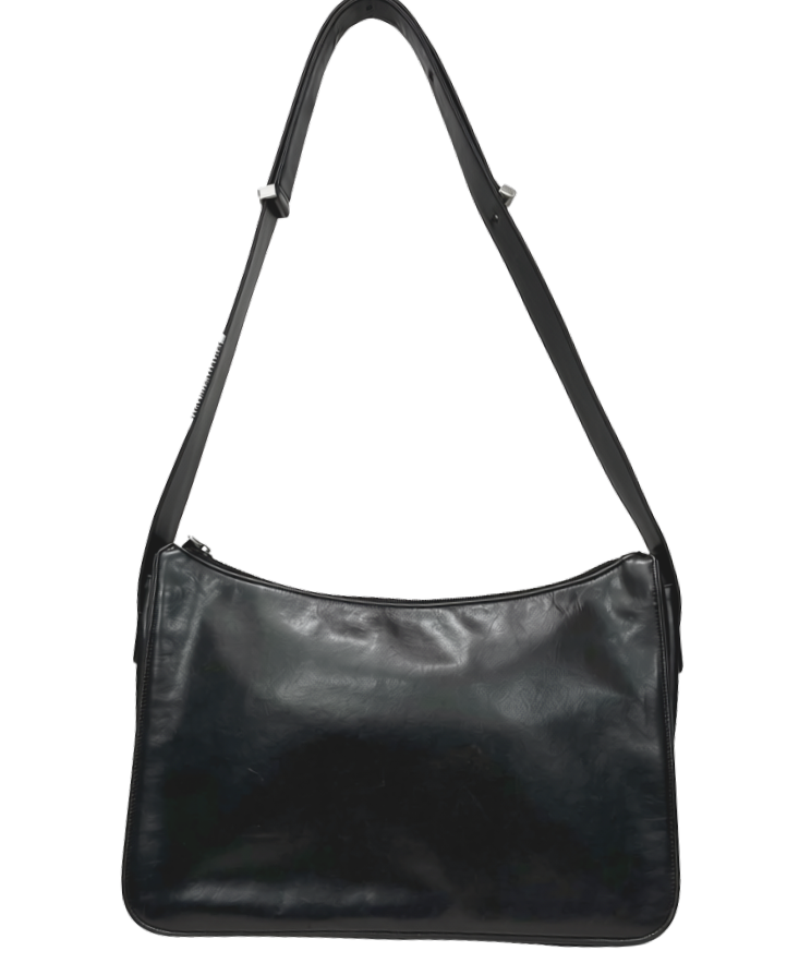 Vintage Bally Black Smooth Leather Shoulder Bag