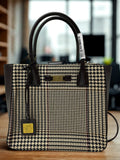 Lauren Ralph Lauren LeatherFabric Snap Shoulder Tote Bag