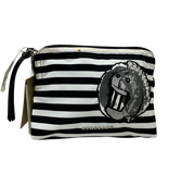 Burberry Cosmetic Bag Nylon BlackWhite Stripe