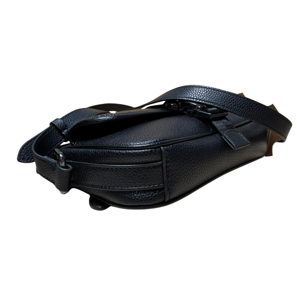 Coach Beck Slim File Bag Crossbody Black Pebble Leather