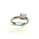 18KWG 0.93cts Princess Cut Diamond Ring