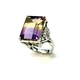 PT900 Ametrine & Diamond Ring