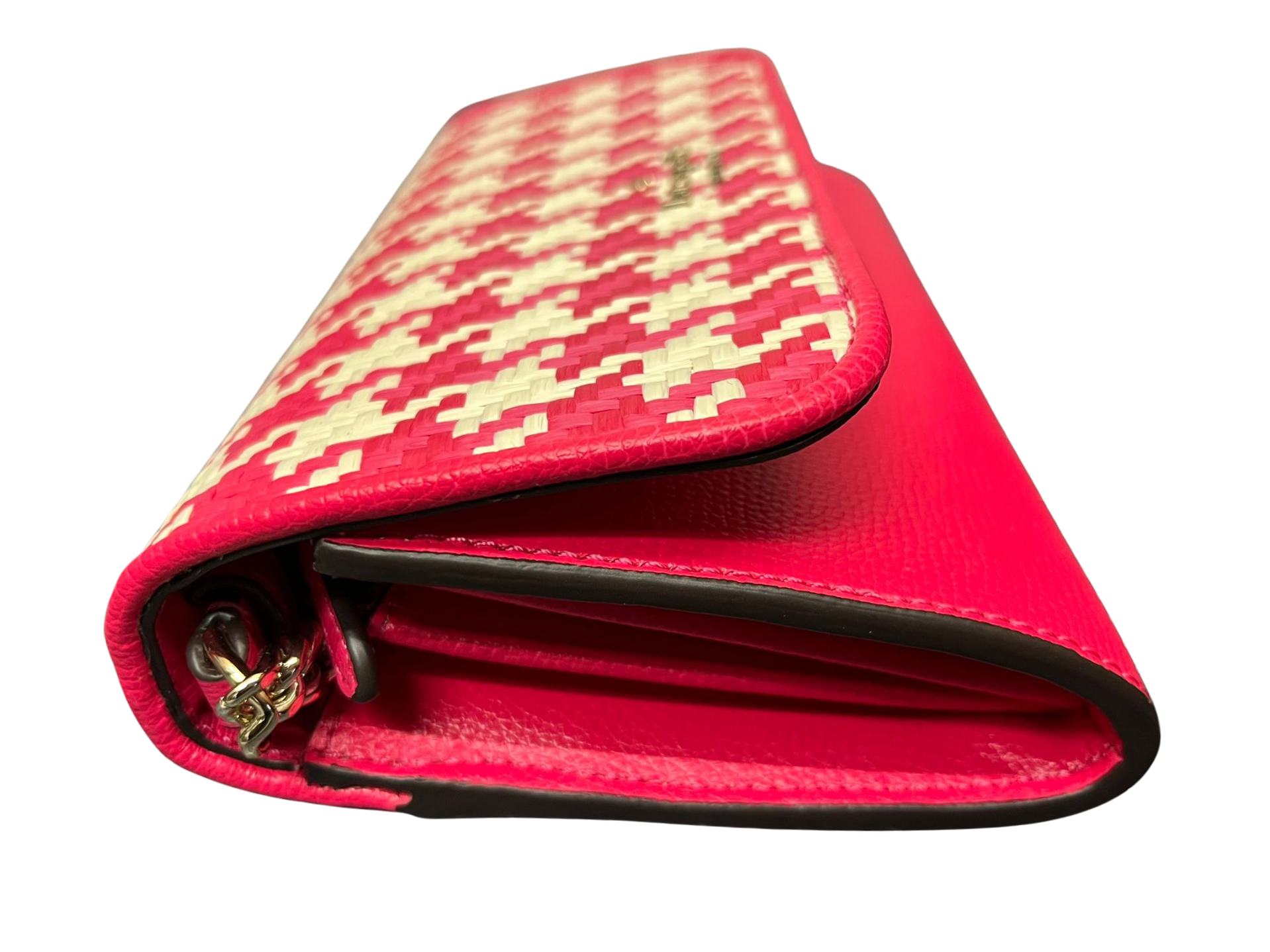 Kate Spade Darcy Chain Wallet Crossbody Pink Houndstooth