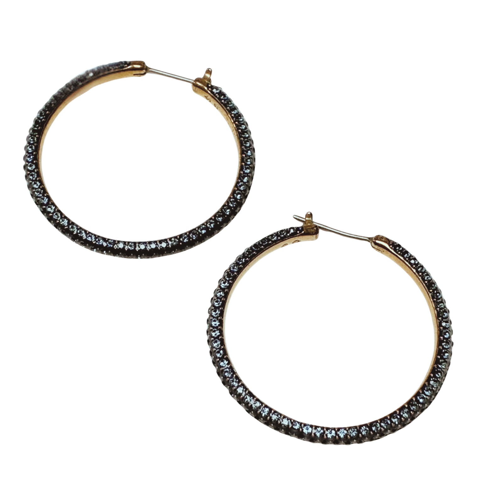 Swarovski Stone Hoop Blue Rose Gold Earrings Secondary image