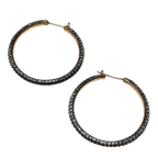 Swarovski Stone Hoop Blue Rose Gold Earrings