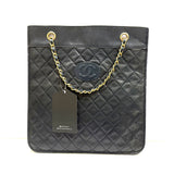 Chanel, Matelasse Black Leather Shoulder Bag