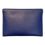 Prada Saffiano Metal Leather Compact Wallet Royal Blue
