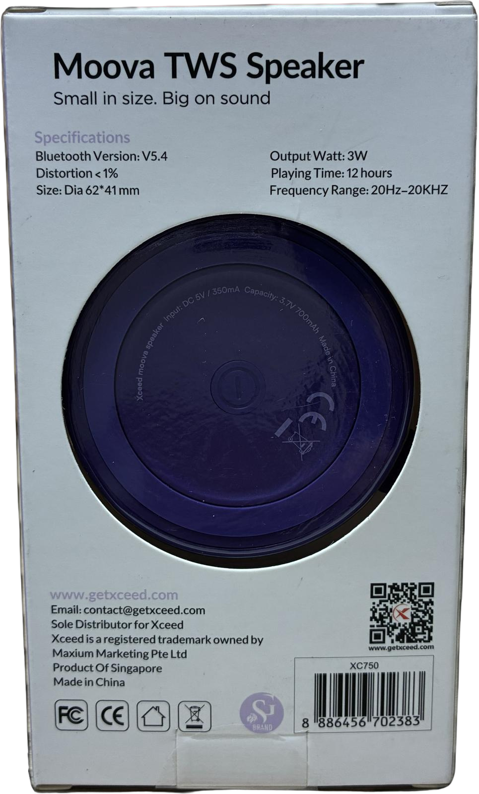 XCEED XC750 MOOVA Magnetic Bluetooth Speaker Black Purple