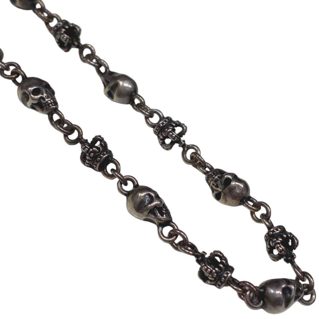 Justin Davis Silver Skull Chain Necklace SV925 30.2G Main image