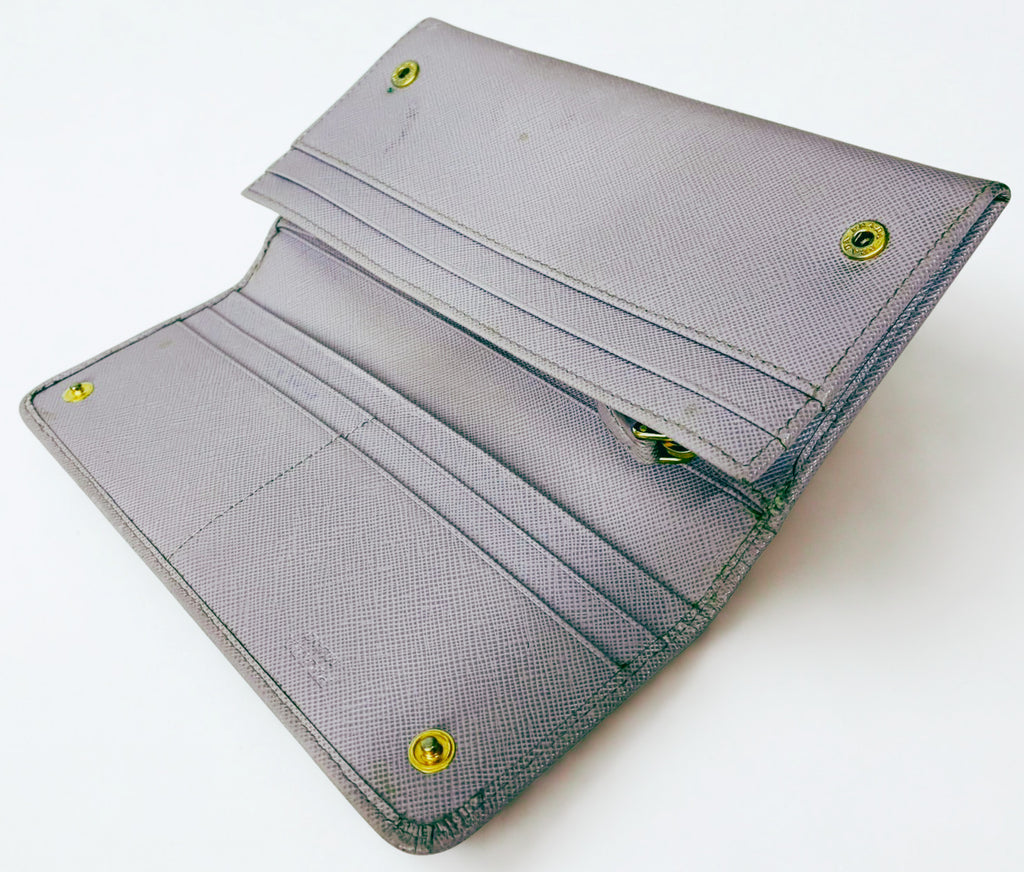 Prada Saffiano Metal Long Continental Wallet Argila