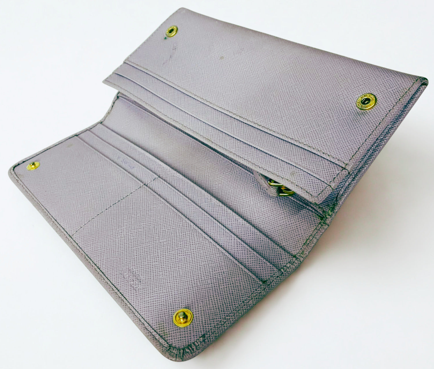 Prada Saffiano Metal Long Continental Wallet Argila